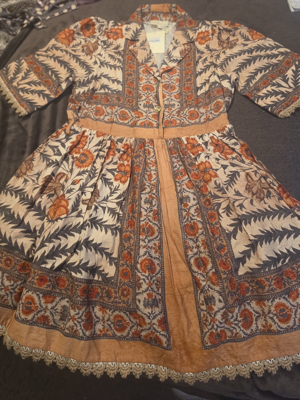 BEAUTIFUL Ladies Size SMALL FREE PEOPLE STYLE SHIRTDRESS W/ WAIST TIE NEW W/TAGS